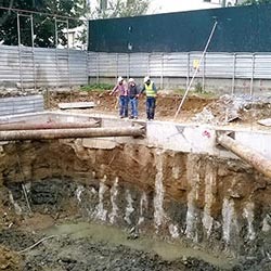 Strut and Bored Pile Applications for Shoring System